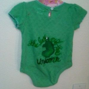 St. Patrick's Day 12 mo old green onesie unicorn